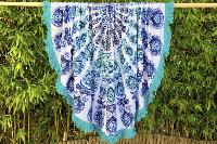 Drap de plage rond mandala bleu Ranchi