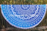 Drap de plage rond bleu Maran