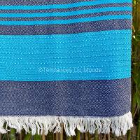 Fouta peshtemal Nepal bleu