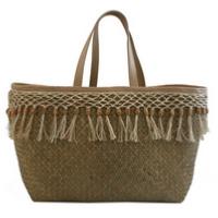 Panier de plage brun, boho