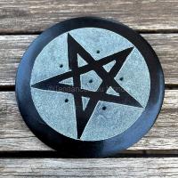 Porte-encens rond en pierre Pentacle