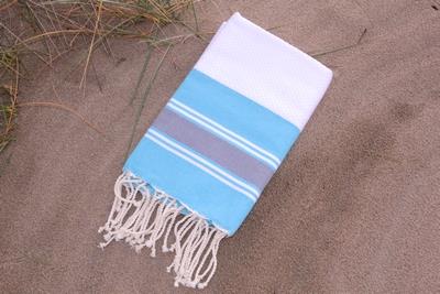 Fouta 4 tons tissage nid d'abeille