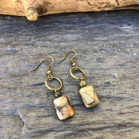 Boucles d'oreilles cube de jaspe