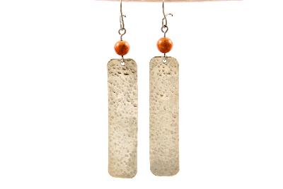 Boucles d'oreilles acier martelé
