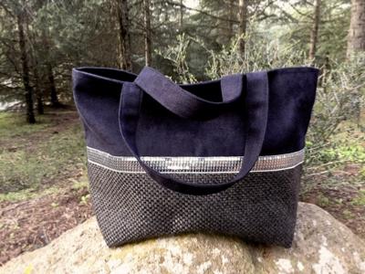 Sac cabas alcantara noir