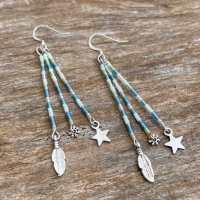 Boucles d'oreilles fantaisie Gipsy blue