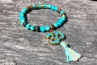 Bracelet yoga ohm bleu