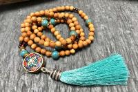 Collier mala en bois Cyan