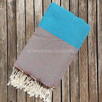 Fouta de plage turquoise XL