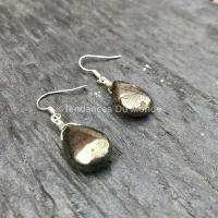 Boucles d'oreilles goutte de pyrite