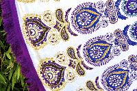 Drap de plage rond mandala mauve Ajmer