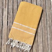 Fouta jaune tissage chevron Lamta