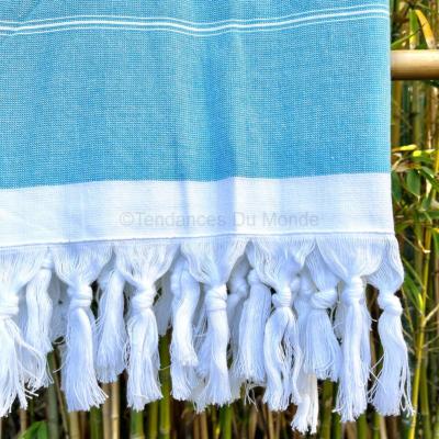 Fouta peshtemal éponge bleu