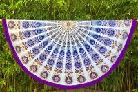 Drap de plage rond mandala mauve Ajmer