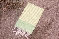 Fouta vert anis tissage nid d'abeille