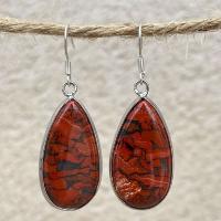 Boucles d'oreilles Jaspe rouge