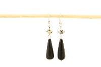 Boucles d'oreilles agates noires