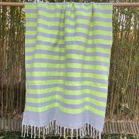 Fouta éponge vert et gris Nefta