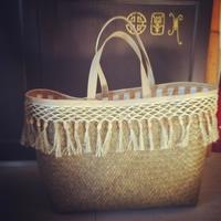 Panier de plage brun, boho