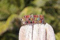 Bracelet perles de verre multicolores