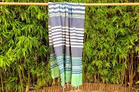 Fouta verte tissage à plat Thyna