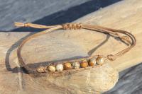 Bracelet perles de jaspe et coton
