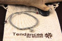 Bracelet fleur gris