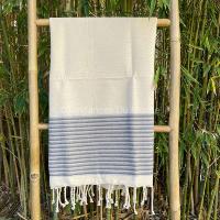 Fouta de plage beige et gris Midoun