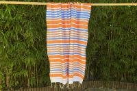 Fouta orange tissage à plat Jilma