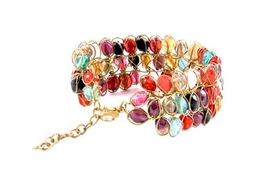 Bracelet perles de verre multicolores