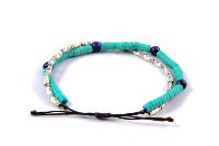 Bracelet duo argent et turquoise