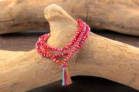 Bracelet trois tours rouge