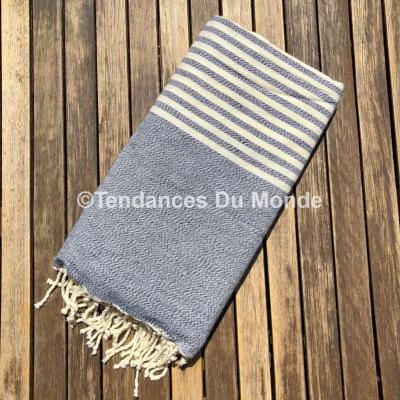 Fouta bleu chiné XXL