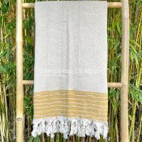 Fouta peshtemal Moby dick moutarde