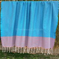 Fouta de plage turquoise XL