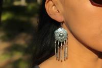 Boucles d'oreilles boho couleur argent duo1