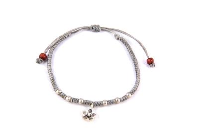 Bracelet fleur gris