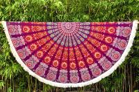 Drap de plage rond mandala rouge Gaya
