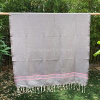 Fouta grise tissage chevron Lamta