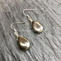 Boucles d'oreilles goutte de pyrite