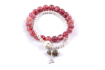 Bracelet agates roses