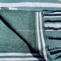 Fouta éponge vert et gris