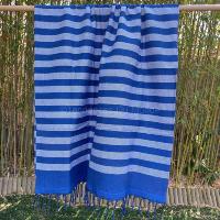 Fouta éponge bleu et gris