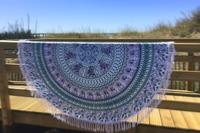 Drap de plage rond hippie vert