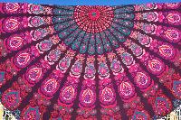 Drap de plage rond hippie rose nuancé