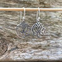 Boucles d'oreilles Fleur de lotus argent