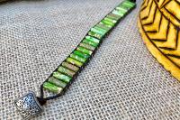 Bracelet rouleaux de jaspe vert