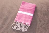 Fouta rose tissage nid d'abeille kébili