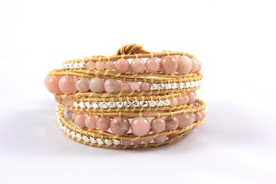 Bracelet wrap pierres de soleil 5 tours