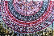 Drap de plage rond mandala rose